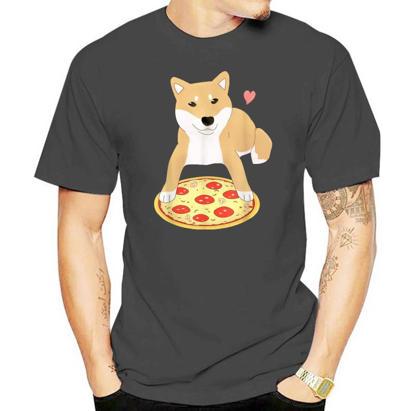 Pizza Shiba Inu Dog Heart T-Shirt – Cute Cotton Short Sleeve Tee